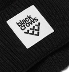 Black Crows - Mori Logo-Appliquéd Ribbed-Knit Beanie - Black