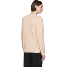 Salvatore Ferragamo Pink and Off-White Alpaca Sweater