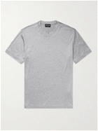 GIORGIO ARMANI - Mélange Silk and Cotton-Blend Jersey T-Shirt - Gray