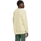Victoria Beckham Off-White Chunky Cable Oversized Cardigan