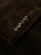Brunello Cucinelli - Shawl-Collar Double-Breasted Cotton-Velvet Tuxedo Jacket - Brown