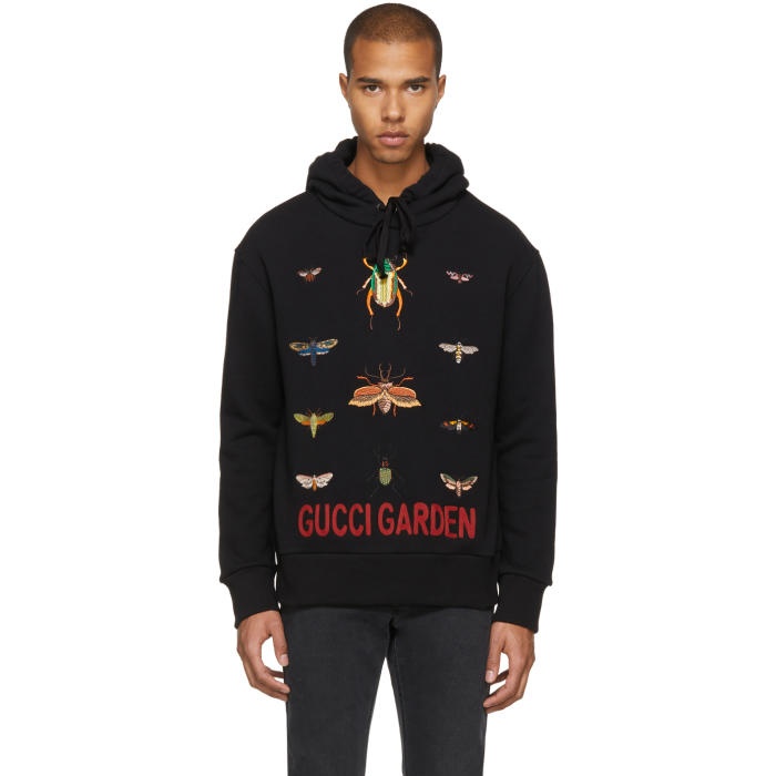 Photo: Gucci Black Gucci Garden Insects Embroidery Hoodie