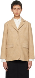 Nothing Written Beige Norman Leather Jacket