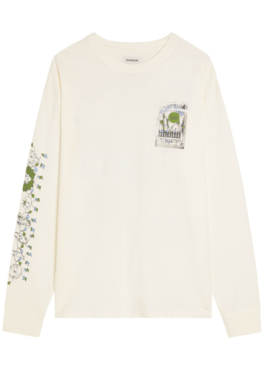 Damson Madder Plant Patch Pals Printed Cotton top Ecru