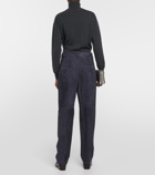 Brunello Cucinelli High-rise suede pants