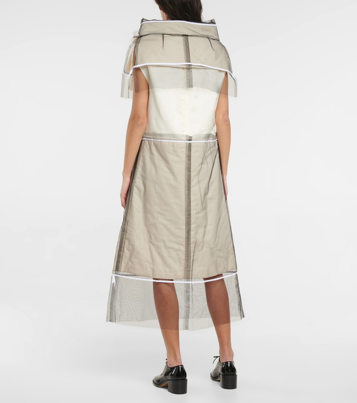 Maison Margiela - Tulle, twill and muslin midi dress Maison