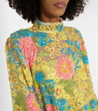 Taller Marmo Graham floral sequined asymmetric kaftan