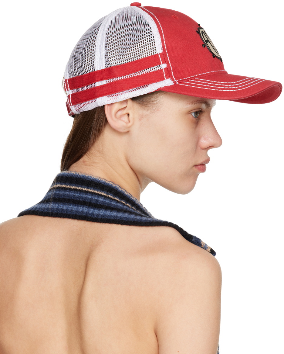 Anna Sui Red & White Trucker Cap