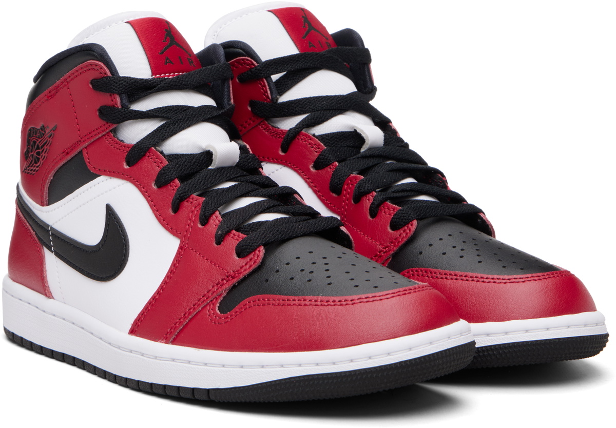 Nike Jordan Red & Black Air Jordan 1 Mid Sneakers