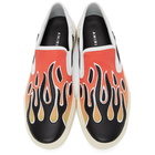 Amiri White and Red Flame Slip-On Sneakers