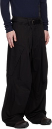 FFFPOSTALSERVICE Black Wide Belted Draped Pocket Trousers
