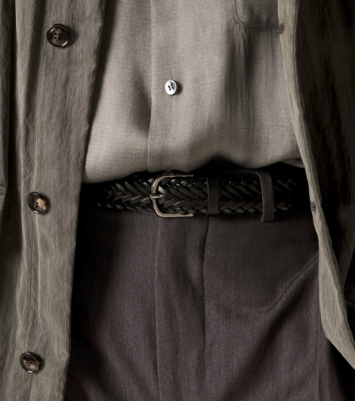 Giorgio Armani Braided leather belt