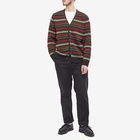 Beams Plus Men's Fair Isle Jaquard Cardigan in Black