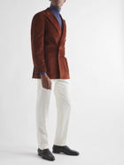 Rubinacci - Double-Breasted Cotton-Velvet Blazer - Red