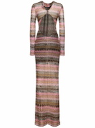 MISSONI Chevron Lurex Maxi Dress with cutout