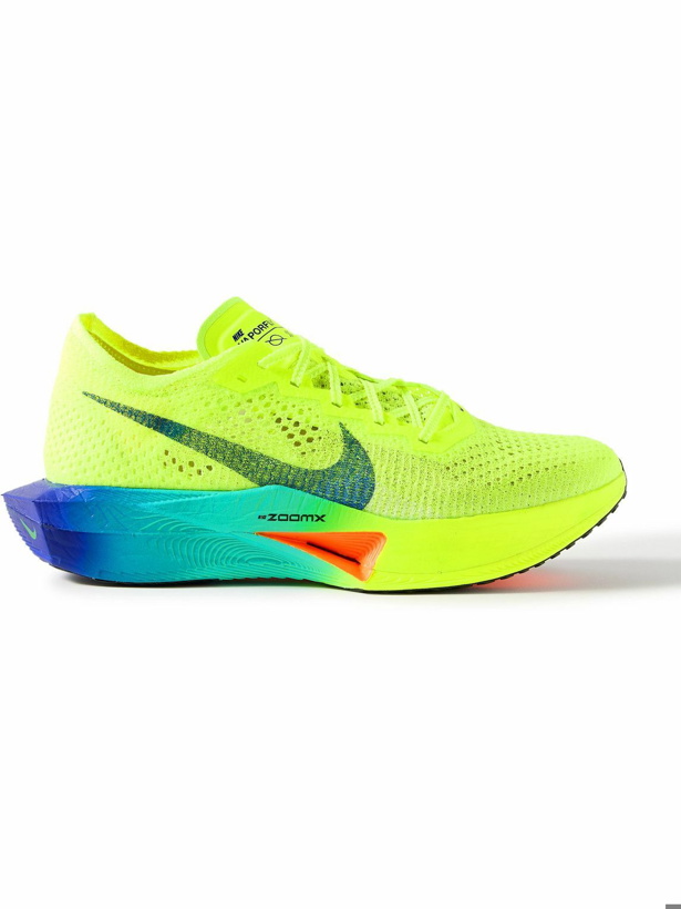 Photo: Nike Running - ZoomX Vaporfly 3 Flyknit Running Sneakers - Yellow