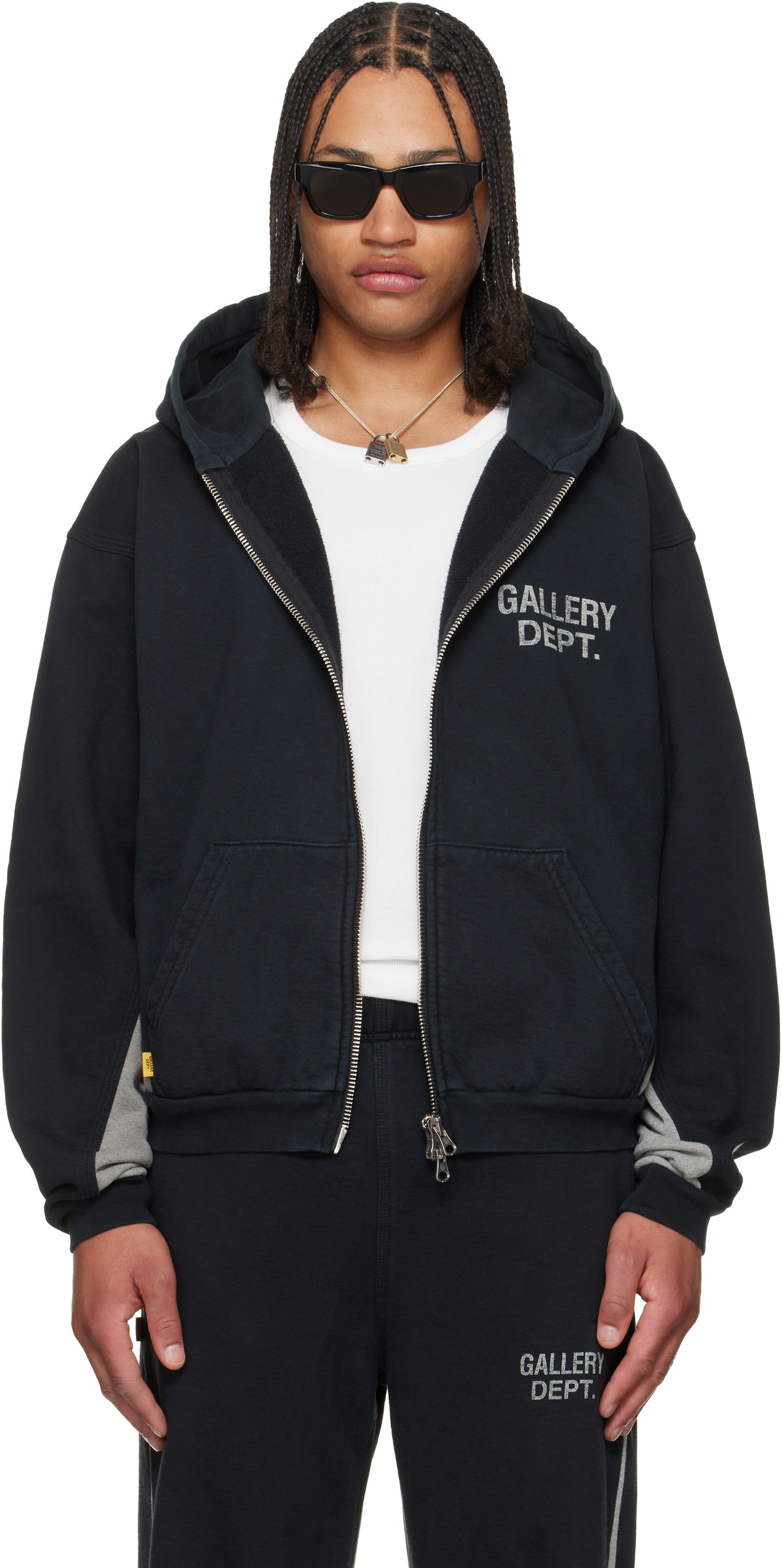 Gallery Dept. Black & Gray Contrast Panel Hoodie