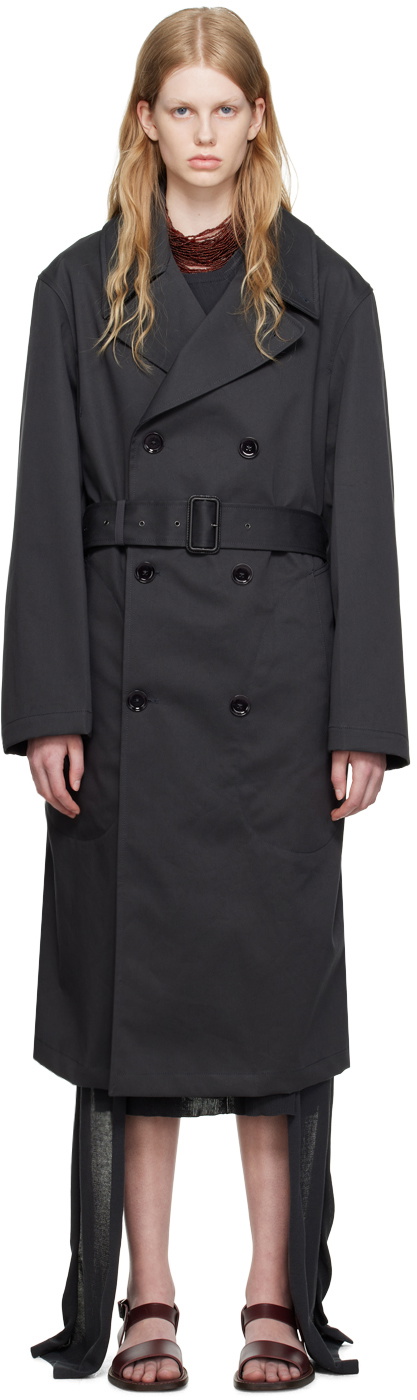 LEMAIRE Gray Military Trench Coat