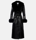 Self-Portrait Belted leather coat