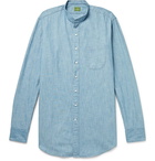 Sid Mashburn - Grandad-Collar Cotton-Chambray Shirt - Blue