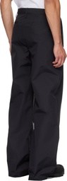 Reese Cooper Black Laminated Nylon Straight Leg Trousers
