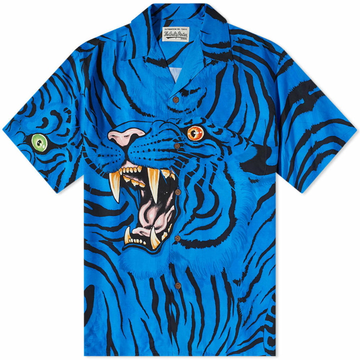 Photo: Wacko Maria Men's Tim Lehi Tiger Vacation Shirt in Blue