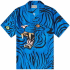 Wacko Maria Men's Tim Lehi Tiger Vacation Shirt in Blue