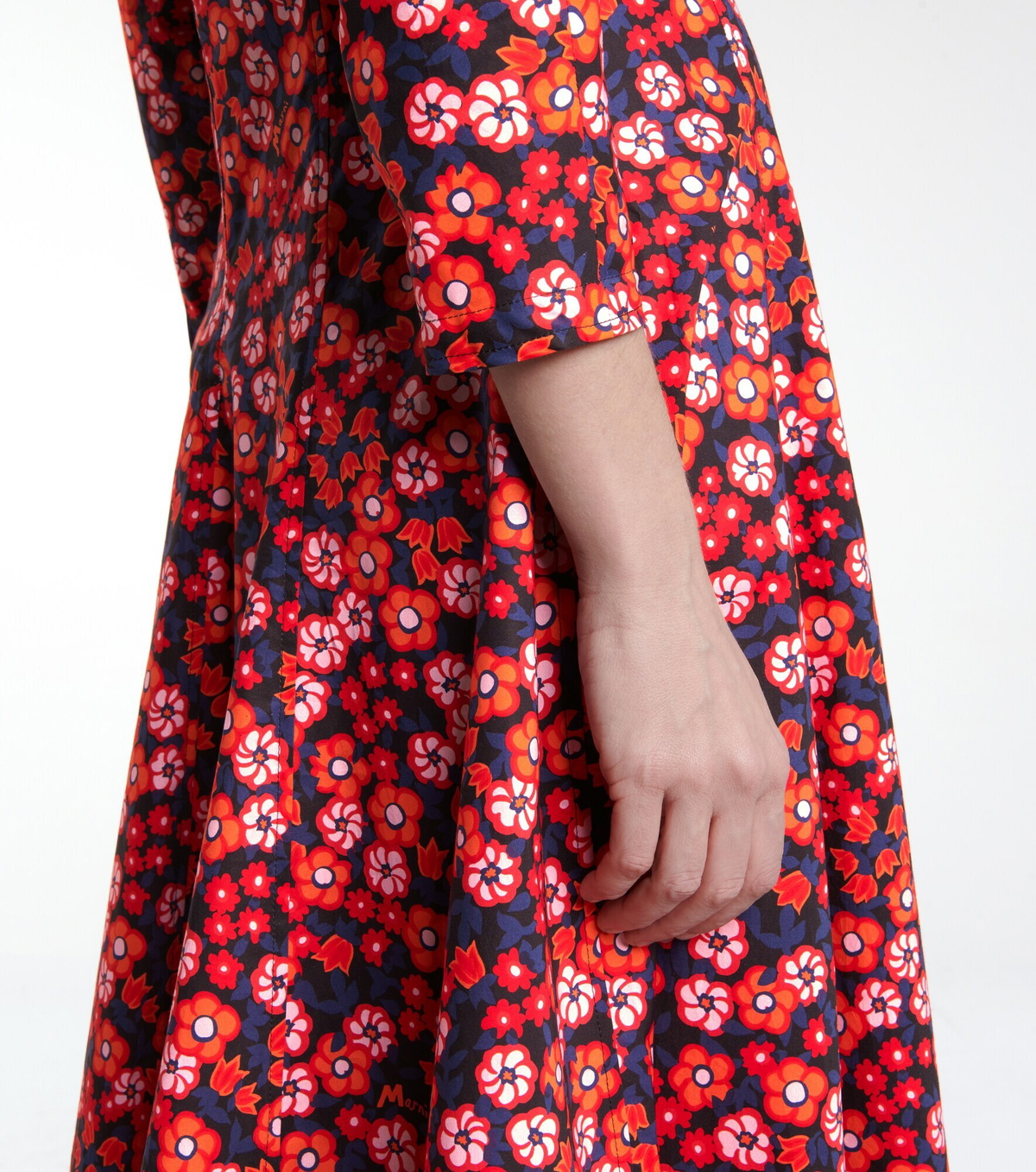 MARNI Girls Checked Floral Dress in Multicolour