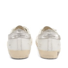 Golden Goose Women's Super-Star Leather Sneakers in White/Night Blue/Silver