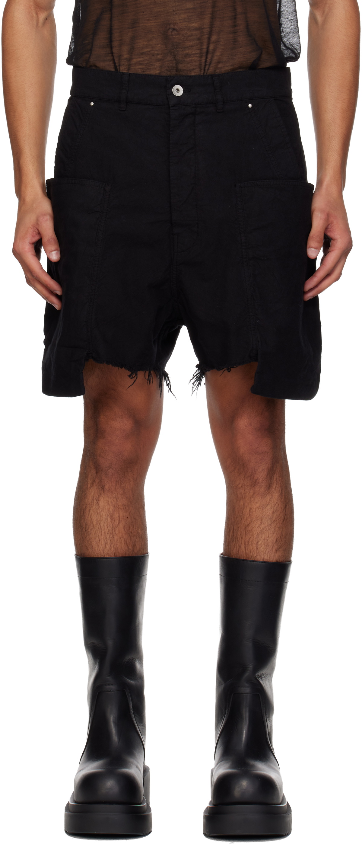 Rick Owens Drkshdw Black Memphis Pods Shorts Rick Owens Drkshdw
