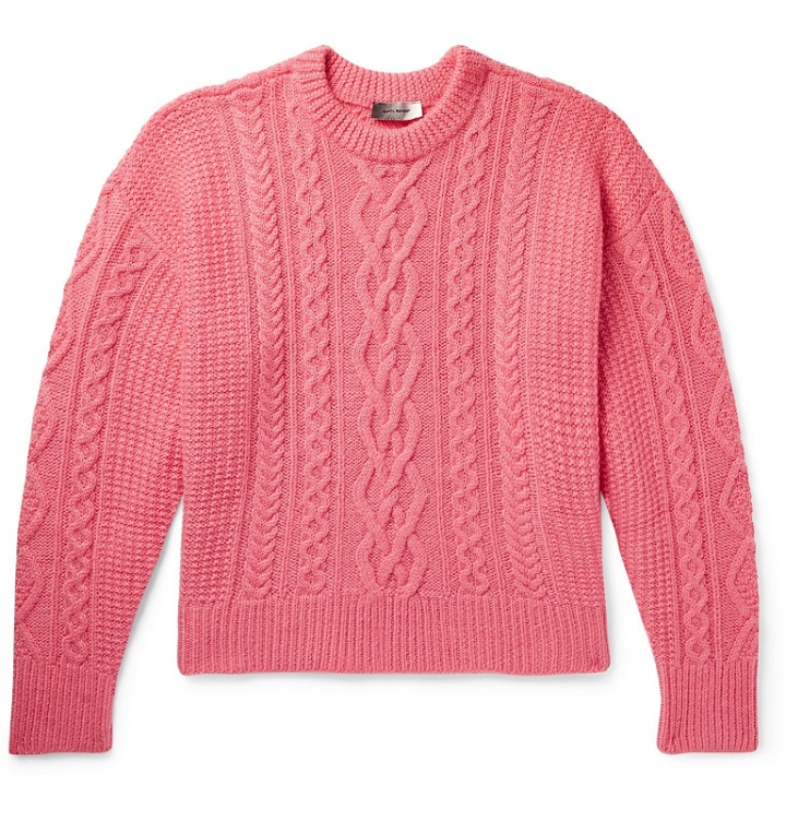 Photo: Isabel Marant - Tayler Cable-Knit Wool Sweater - Pink