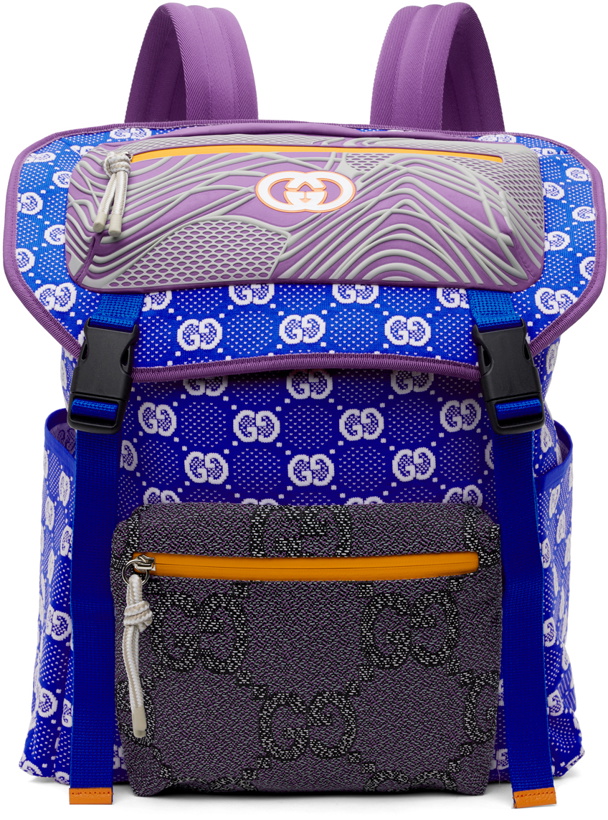 Photo: Gucci Blue & Purple GG Backpack