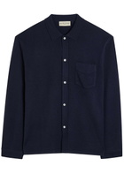 Officine Générale Gareth Wool and Cashmere-blend Cardigan Navy