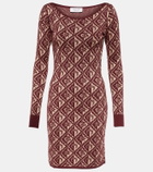 Marine Serre Moon Diamant jacquard wool-blend minidress