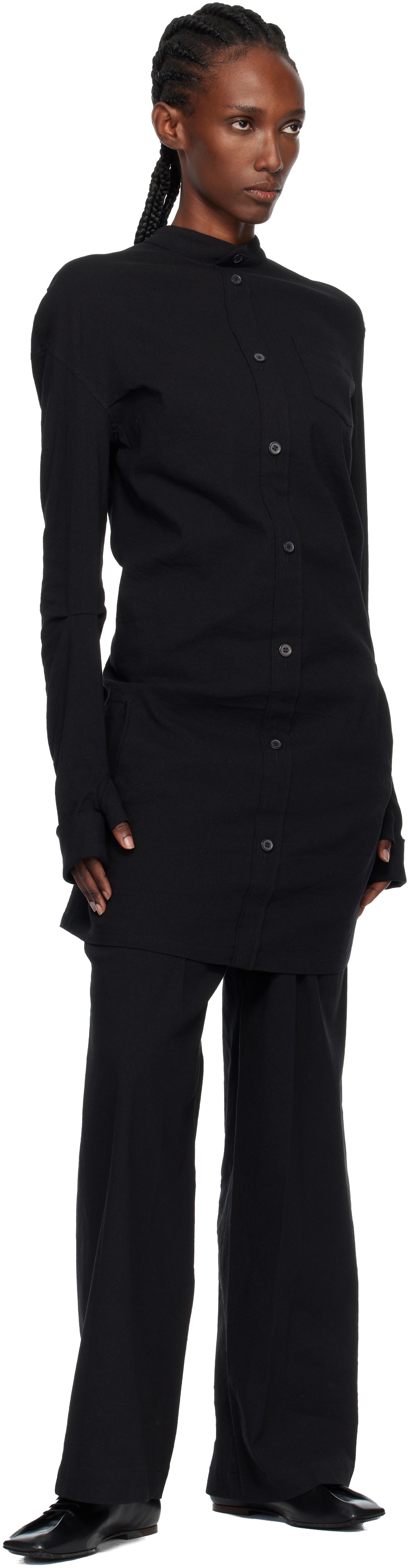 ISSEY MIYAKE Black 'Like Torso Like Shirt' Minidress