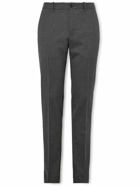 Incotex - Straight-Leg Pleated Wool-Blend Flannel Trousers - Gray