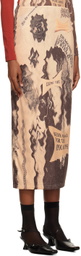 ELLISS Beige Cosmic Vibes Midi Skirt