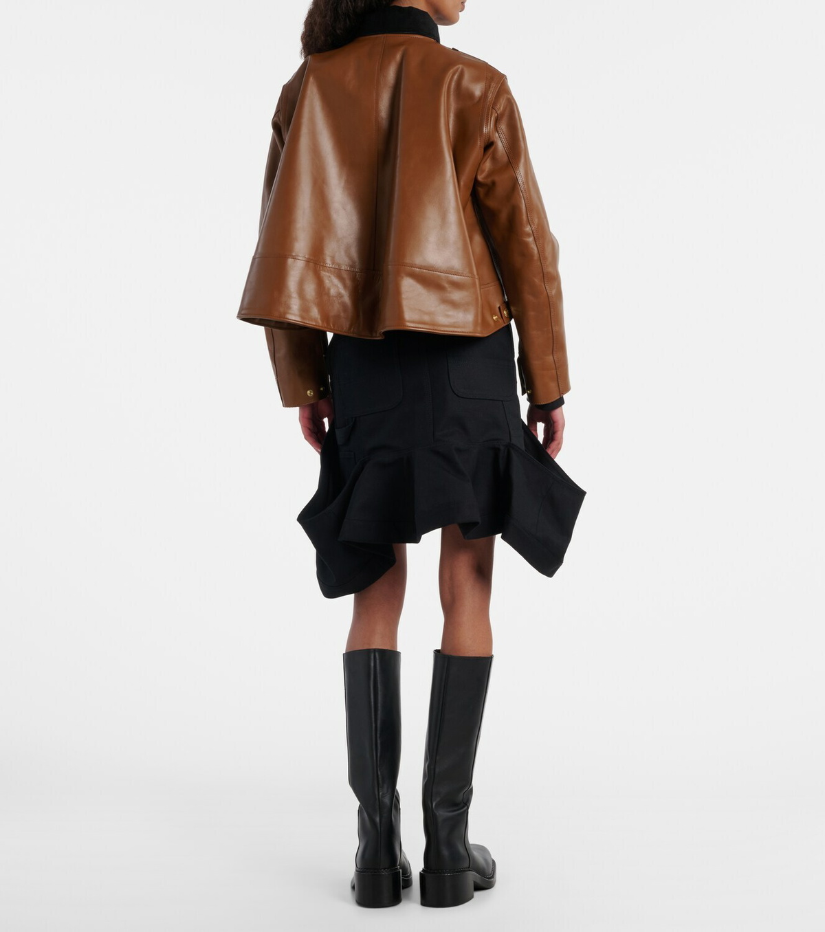 Sacai x Carhartt asymmetric leather jacket Sacai