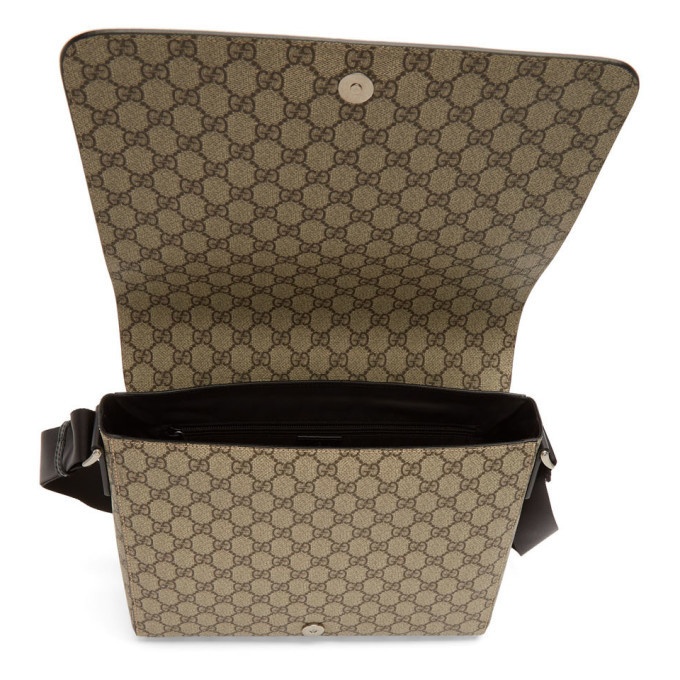 Gucci GG Supreme Beige Coated Canvas Messenger Bag