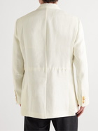 UMIT BENAN B - Double-Breasted Linen Blazer - Neutrals