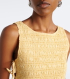 Ganni Shirred cotton top