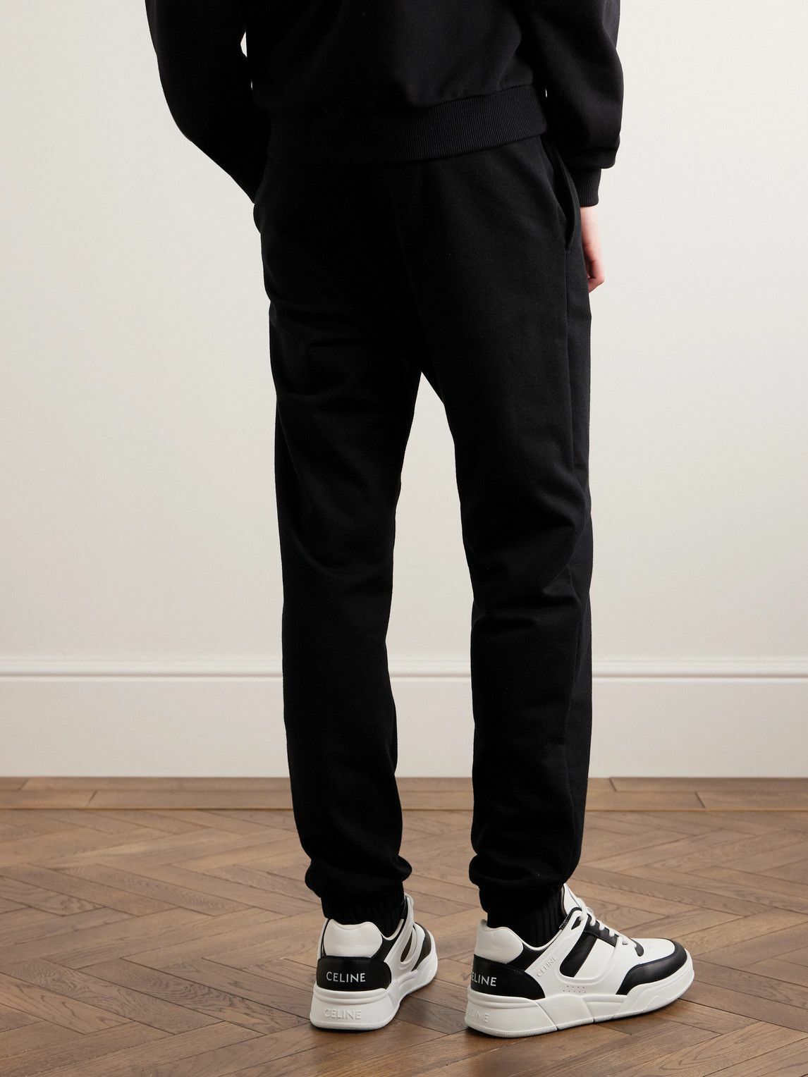 CELINE - Tapered Cotton and Cashmere-Blend Jersey Sweatpants - Black