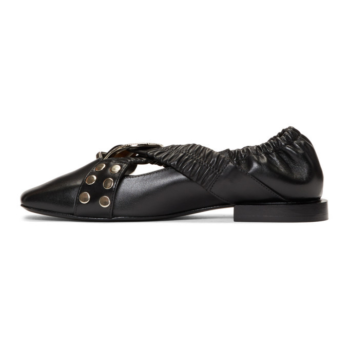 Toga Pulla Black Buckle Ballerina Flats Toga Pulla