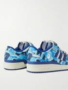 adidas Originals - A Bathing Ape Forum 84 Low Embellished Printed Leather Sneakers - Blue