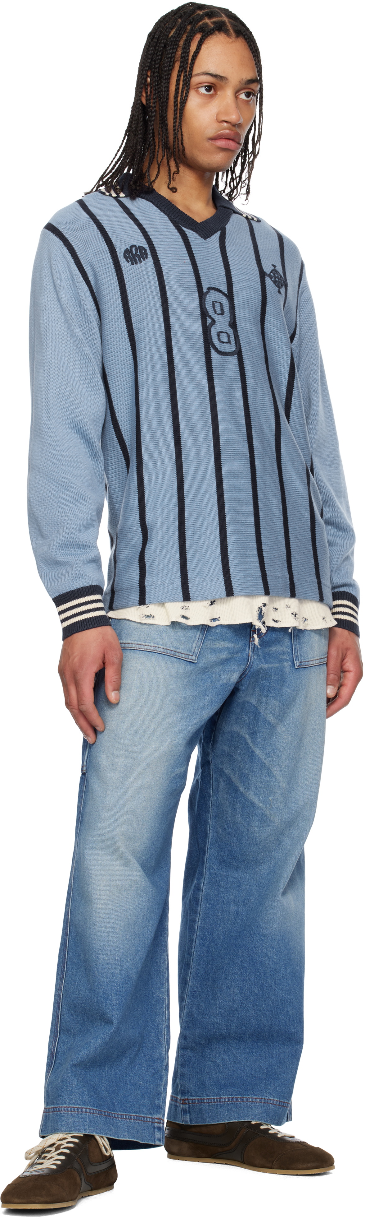 RICE NINE TEN Blue Faded Painter Jeans