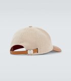 Christian Louboutin Leather-trimmed cotton baseball cap