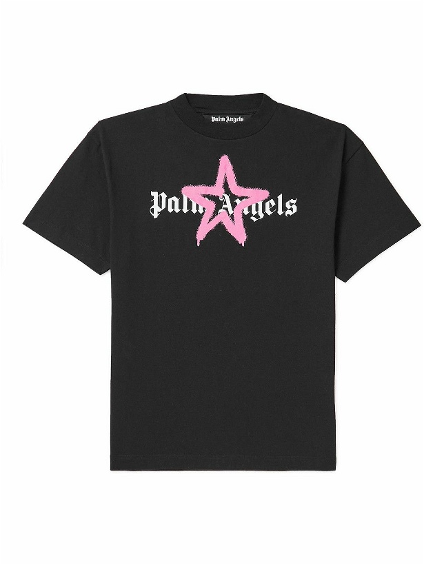 Photo: Palm Angels - Logo-Print Cotton-Jersey T-Shirt - Black