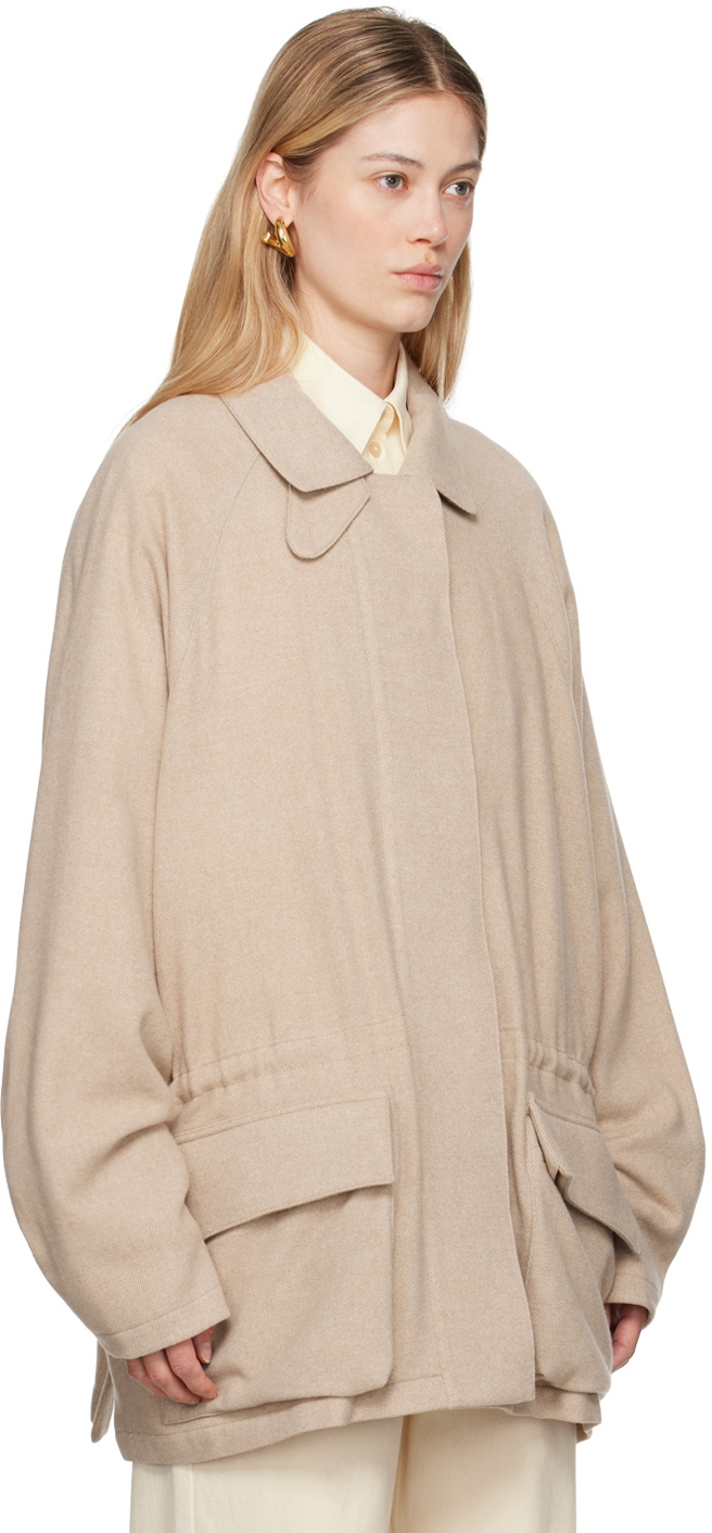 LE 17 SEPTEMBRE　DRAWCORD COLLAR JUMPER LE17SEPTEMBRE Beige Wool Drawstring Jacket LE17SEPTEMBRE