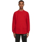 Palm Angels Red Logo Long Sleeve T-Shirt