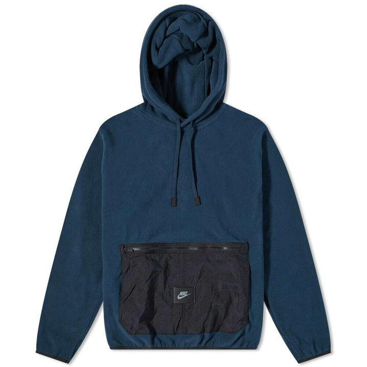 Photo: Nike Men's Utility Polar Fleece Popover Hoody in Armory Navy/Black